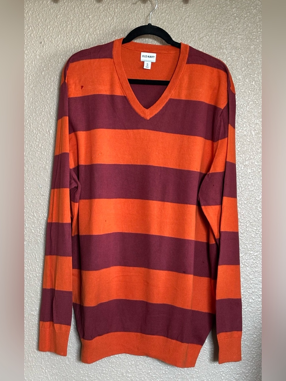 Old Navy Orange and Maroon Striped Sweater - Picture 3 of 8